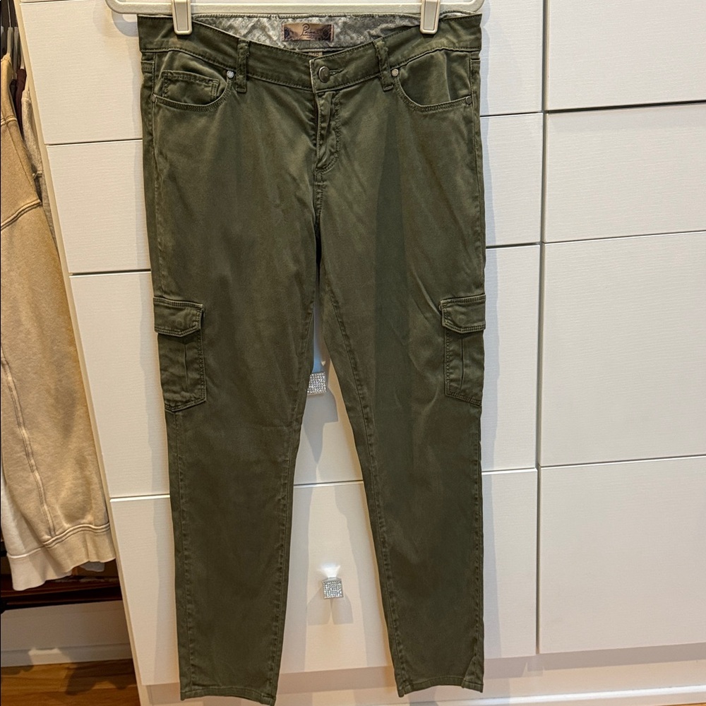 PAIGE Green Skinny Cargo Pants